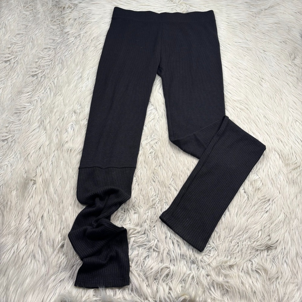 American Eagle Women's L Black Stacked Hem Knit Leggings Pant Balletcore Lounge